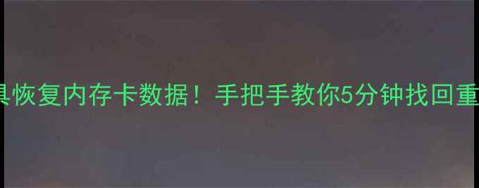 图片 📢免费工具恢复内存卡数据！手把手教你5分钟找回重要文件💾1