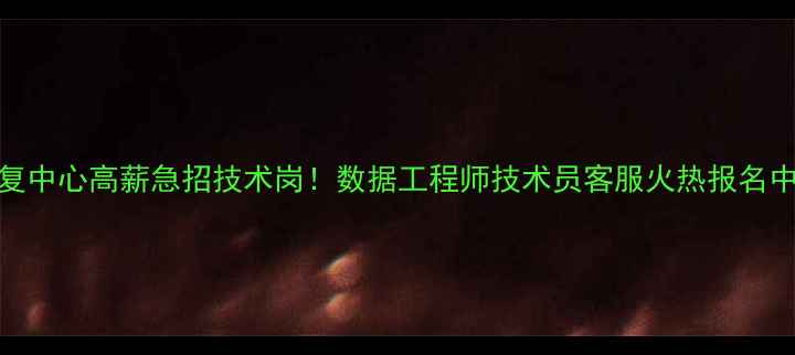 图片 📢博白县数据恢复中心高薪急招技术岗！数据工程师技术员客服火热报名中（附岗位详情）