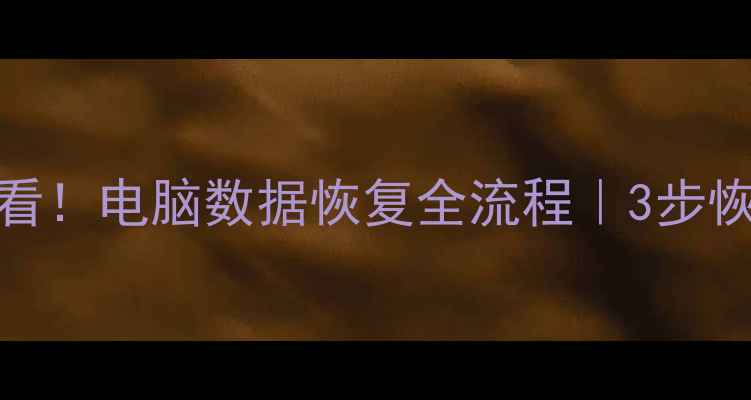 电脑数据恢复教程零基础必看电脑数据恢复全流程3步恢复误删文件附免费工具推荐