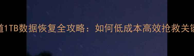 磁头坏道1TB数据恢复全攻略如何低成本高效抢救关键文件