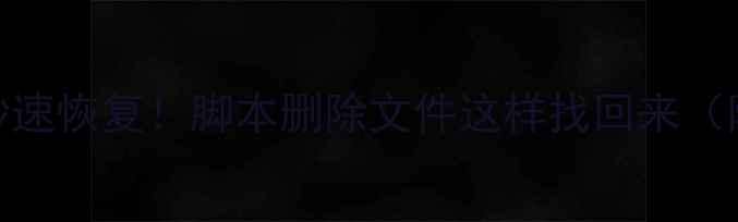 图片 📢误删数据秒速恢复！脚本删除文件这样找回来（附详细教程）