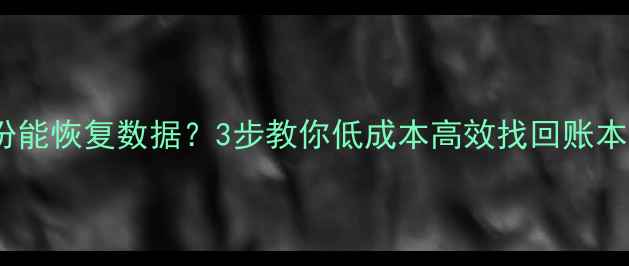 图片 📢金蝶财务软件没备份能恢复数据？3步教你低成本高效找回账本凭证（附实操案例）1