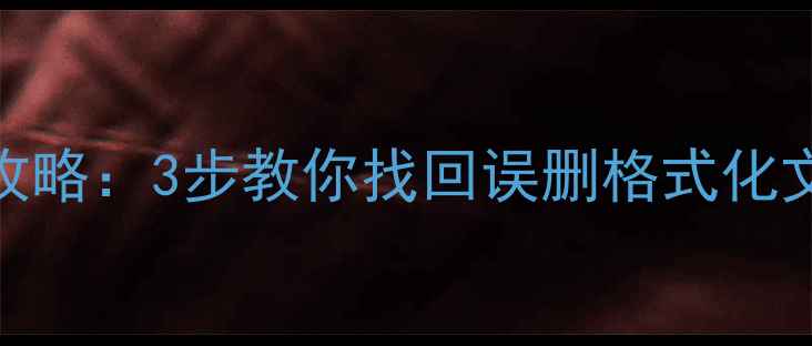 图片 📢闪迪U盘数据恢复全攻略：3步教你找回误删格式化文件（附免费工具）📢1