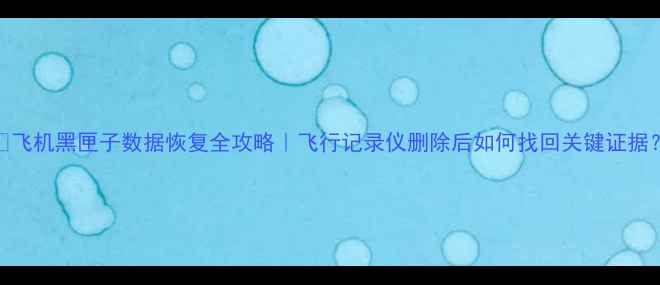 图片 📢飞机黑匣子数据恢复全攻略｜飞行记录仪删除后如何找回关键证据？