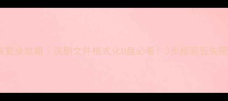 图片 📥U盘数据恢复全攻略｜误删文件格式化U盘必看！3步找回丢失照片文档视频