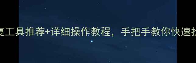 U盘数据恢复工具推荐详细操作教程手把手教你快速找回重要文件