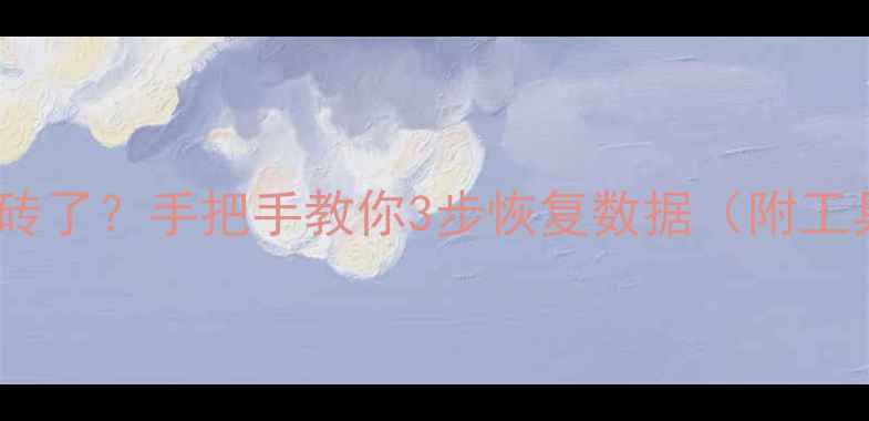 外接硬盘突然变砖了手把手教你3步恢复数据附工具推荐避坑指南