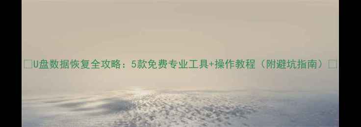 图片 📦U盘数据恢复全攻略：5款免费专业工具+操作教程（附避坑指南）📦
