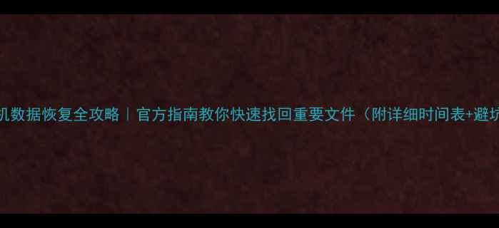 图片 📱32G手机数据恢复全攻略｜官方指南教你快速找回重要文件（附详细时间表+避坑技巧）2