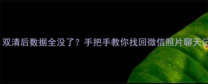 图片 📱MIUI双清后数据全没了？手把手教你找回微信照片聊天记录！2