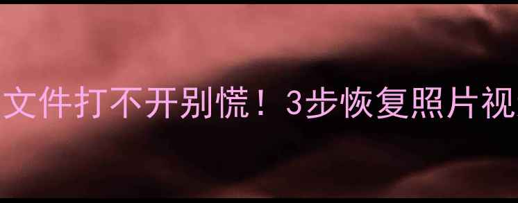 SD卡数据恢复全攻略文件打不开别慌3步恢复照片视频文档附免费工具