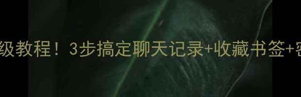 图片 📱UC浏览器数据恢复保姆级教程！3步搞定聊天记录+收藏书签+密码找回（附免费工具）1