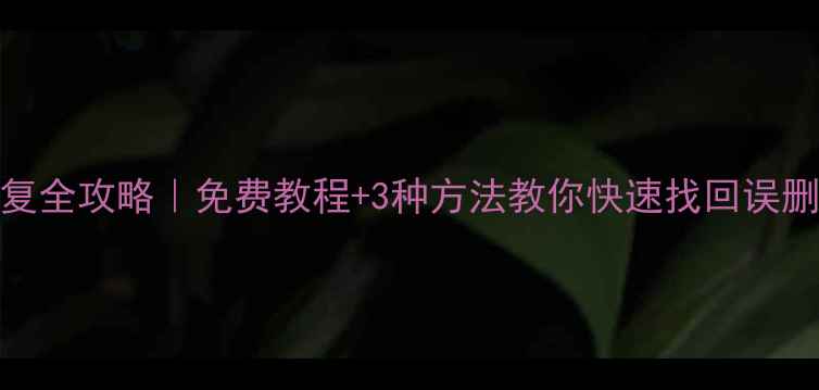 图片 📱iOS手机数据恢复全攻略｜免费教程+3种方法教你快速找回误删照片聊天记录！2