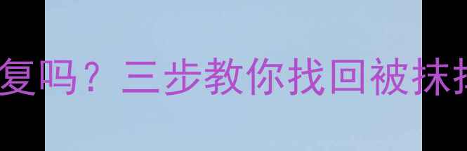 图片 📱iPad删除文件后还能恢复吗？三步教你找回被抹掉的数据（附详细教程）1