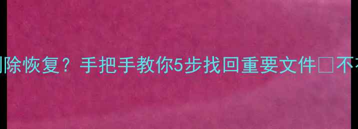 iPad数据删除恢复手把手教你5步找回重要文件不花钱还简单