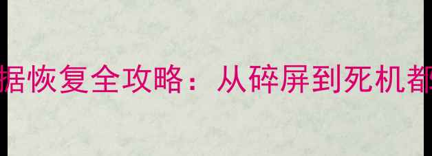 图片 📱iPhone损毁后数据恢复全攻略：从碎屏到死机都能救回重要文件📱