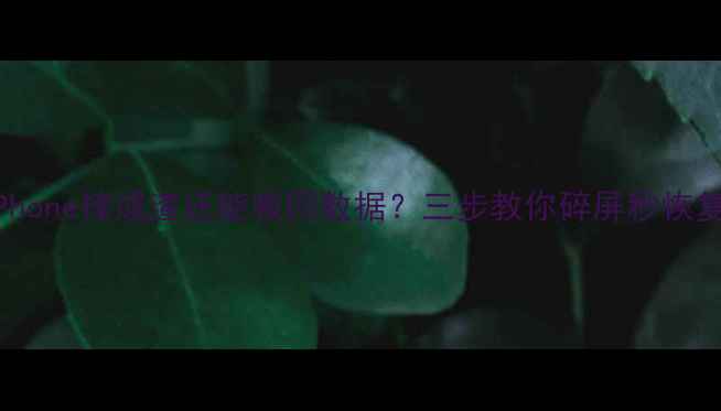 图片 📱iPhone摔成渣还能救回数据？三步教你碎屏秒恢复💥1
