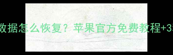 图片 📱iPhone被抹掉数据怎么恢复？苹果官方免费教程+3种高成功率方法1