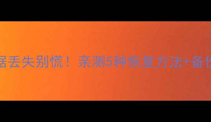 vivo主题数据丢失别慌亲测5种恢复方法备份攻略全公开