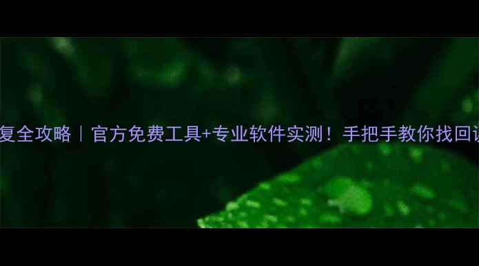 图片 📱小米手机数据恢复全攻略｜官方免费工具+专业软件实测！手把手教你找回误删照片聊天记录1