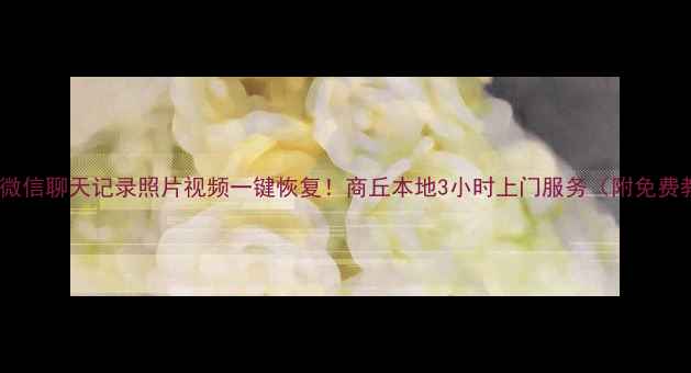 图片 📱手机微信聊天记录照片视频一键恢复！商丘本地3小时上门服务（附免费教程）2