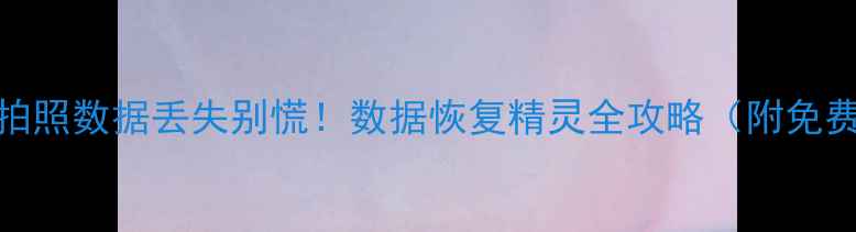 图片 📱手机拍照数据丢失别慌！数据恢复精灵全攻略（附免费教程）