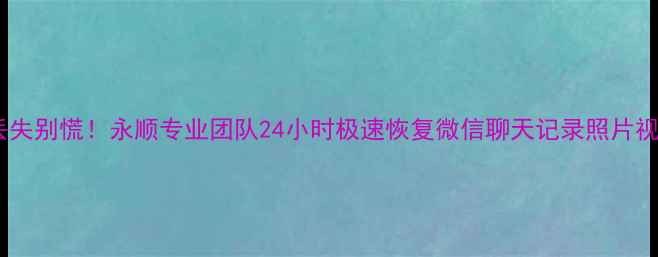 图片 📱手机数据丢失别慌！永顺专业团队24小时极速恢复微信聊天记录照片视频文件文档2