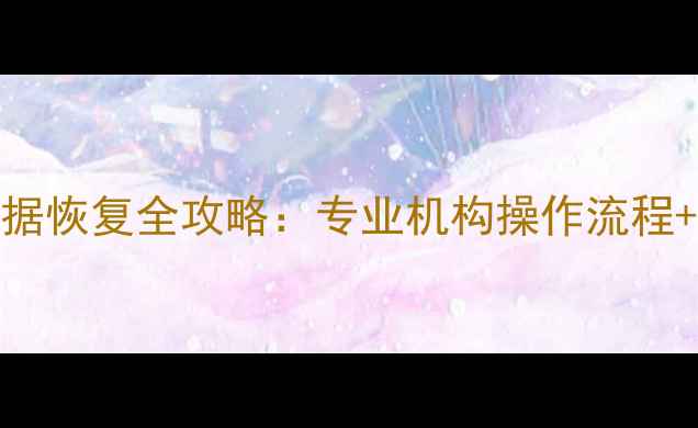 手机数据恢复全攻略专业机构操作流程认证指南