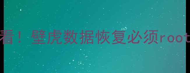 手机数据恢复必看壁虎数据恢复必须root的三大核心原理