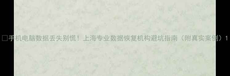 图片 📱手机电脑数据丢失别慌！上海专业数据恢复机构避坑指南（附真实案例）1