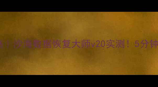 图片 📱手机电脑数据恢复全攻略｜沙海数据恢复大师v20实测！5分钟找回误删照片、聊天记录1
