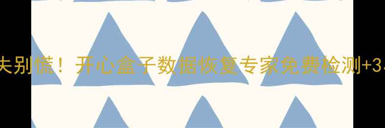 手机电脑文件丢失别慌开心盒子数据恢复专家免费检测3小时极速恢复指南