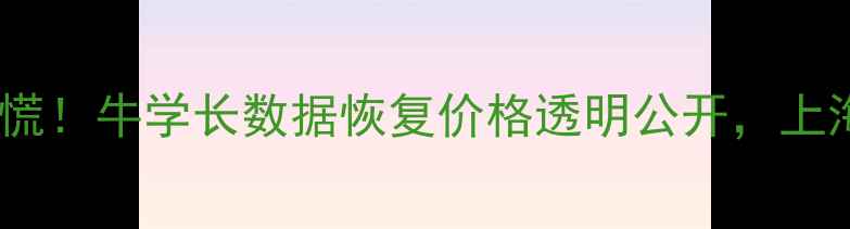 图片 📱手机电脑文件丢失别慌！牛学长数据恢复价格透明公开，上海本地24小时上门服务2