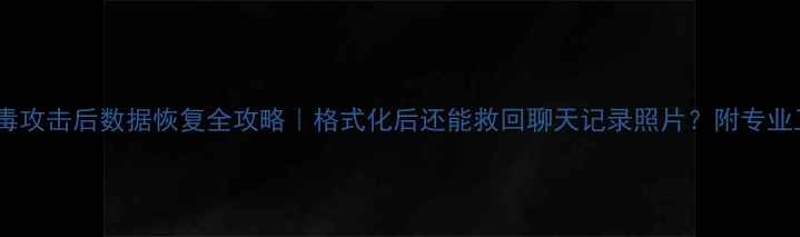 图片 📱手机病毒攻击后数据恢复全攻略｜格式化后还能救回聊天记录照片？附专业工具测评2