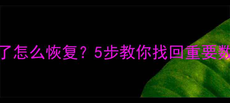 手机相册文件看不清了怎么恢复5步教你找回重要数据附免费工具推荐