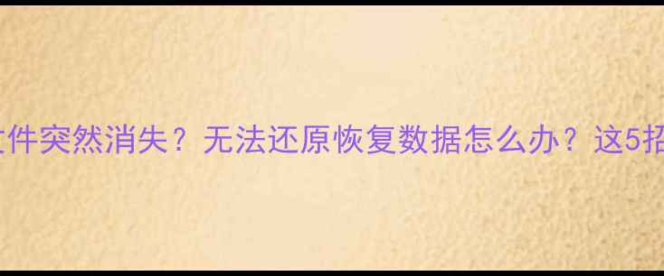 图片 📱手机相册电脑文件突然消失？无法还原恢复数据怎么办？这5招教你绝地求生！2