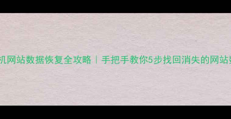 手机网站数据恢复全攻略手把手教你5步找回消失的网站数据