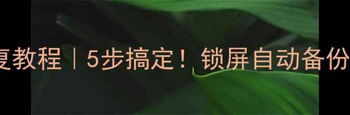 图片 📱手机锁屏状态备份数据恢复教程｜5步搞定！锁屏自动备份失效也能找回重要文件📱💾1