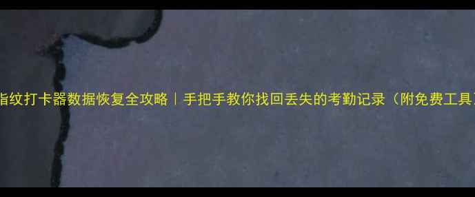 指纹打卡器数据恢复全攻略手把手教你找回丢失的考勤记录附免费工具