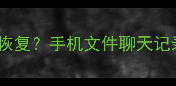 图片 📱数据看不清楚怎么恢复？手机文件聊天记录云端照片全攻略！2