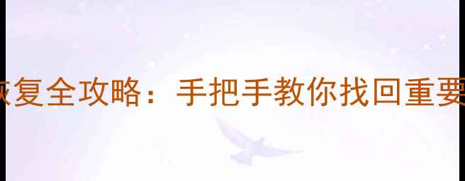 图片 📱王者段位更新后数据恢复全攻略：手把手教你找回重要聊天记录和游戏进度✨1