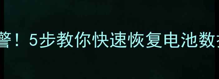 图片 📱苹果手机电池健康预警！5步教你快速恢复电池数据（附详细教程）💻🔋1