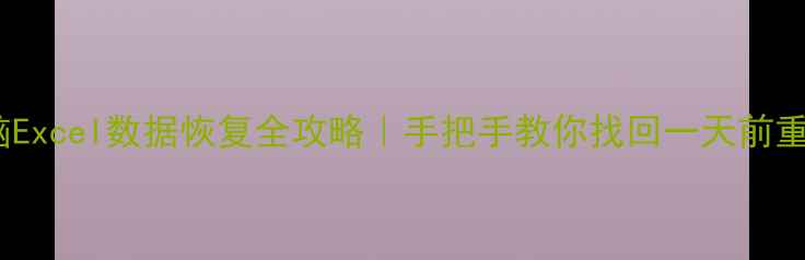 苹果电脑Excel数据恢复全攻略手把手教你找回一天前重要文件