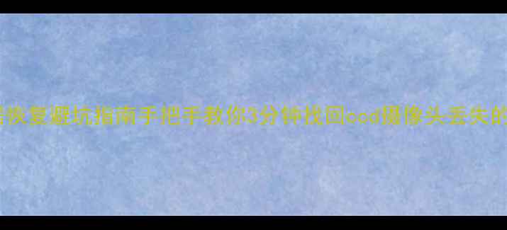 图片 📱闲鱼数据恢复避坑指南手把手教你3分钟找回ccd摄像头丢失的4K素材！2