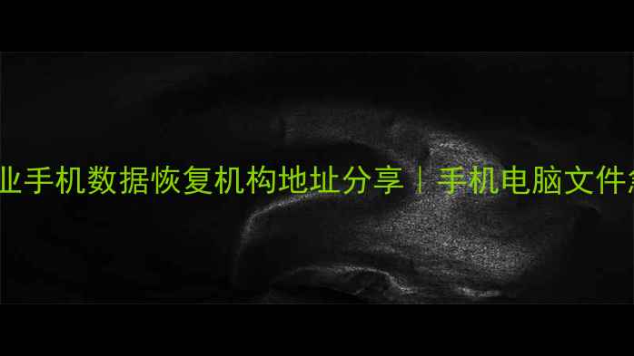 图片 📱鲁山专业手机数据恢复机构地址分享｜手机电脑文件急救指南1
