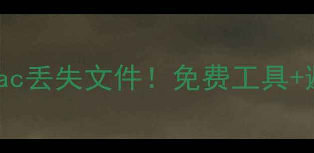 手把手教你3步恢复Mac丢失文件免费工具避坑指南附真实案例