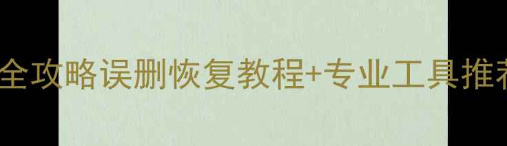 手机电脑数据恢复全攻略误删恢复教程专业工具推荐数据安全必看指南