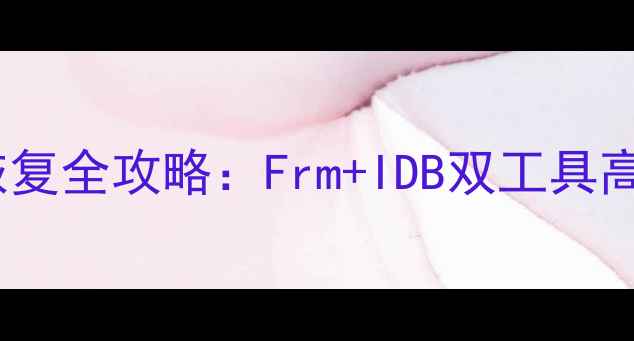 图片 📱💻手机电脑数据恢复全攻略：Frm+IDB双工具高效恢复被删文件！1