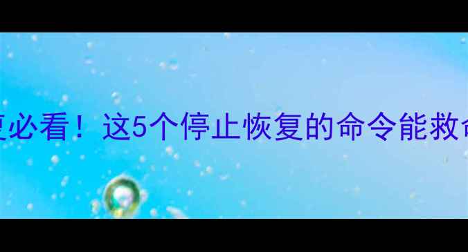 电脑手机数据恢复必看这5个停止恢复的命令能救命附详细操作指南