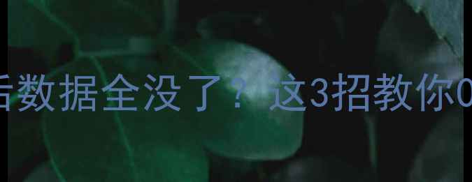 手机恢复出厂设置后数据全没了这3招教你0成本找回重要资料